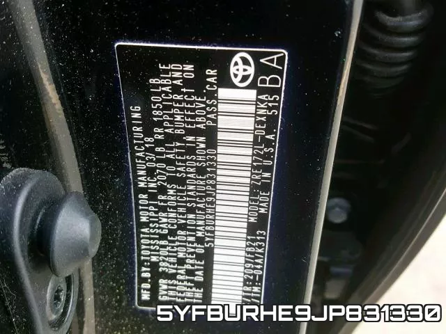 5YFBURHE9JP831330 фото 2