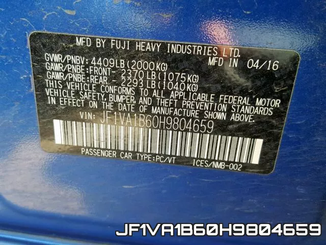 JF1VA1B60H9804659 фото 2