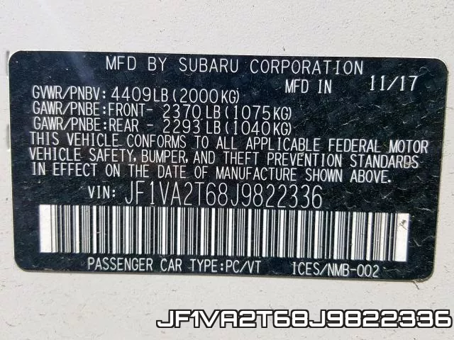 JF1VA2T68J9822336 фото 2