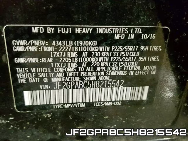 JF2GPABC5H8215542 фото 2