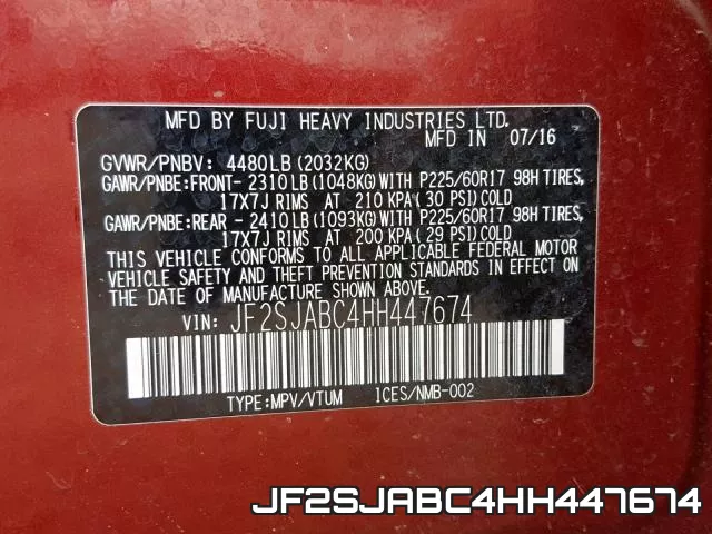 JF2SJABC4HH447674 фото 2