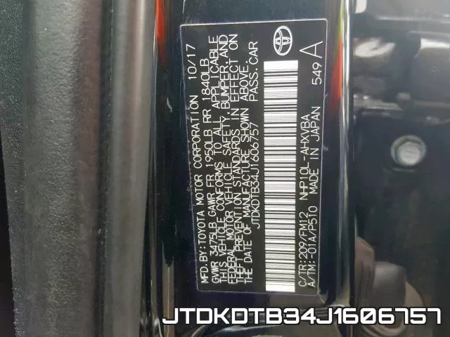 JTDKDTB34J1606757 фото 2