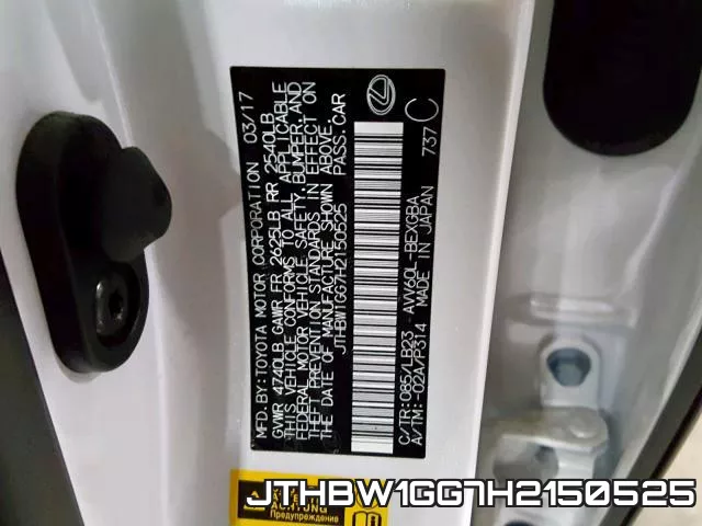JTHBW1GG7H2150525 фото 2