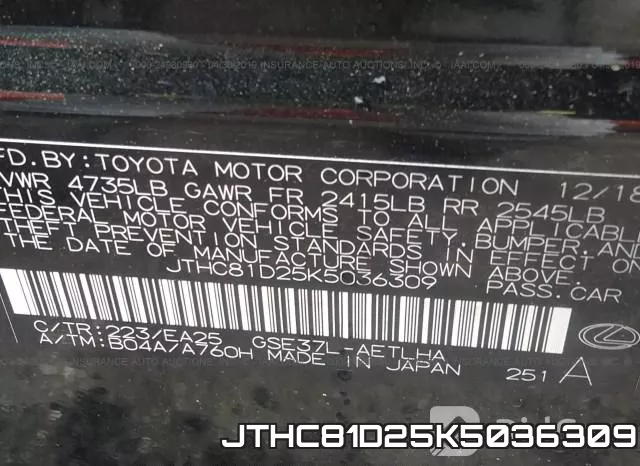 JTHC81D25K5036309 фото 10