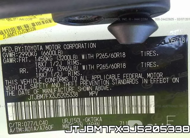 JTJBM7FX3J5205338 фото 10