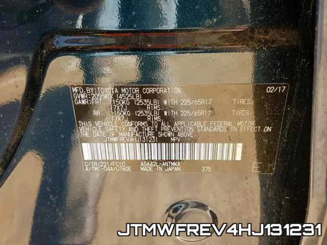 JTMWFREV4HJ131231 фото 2