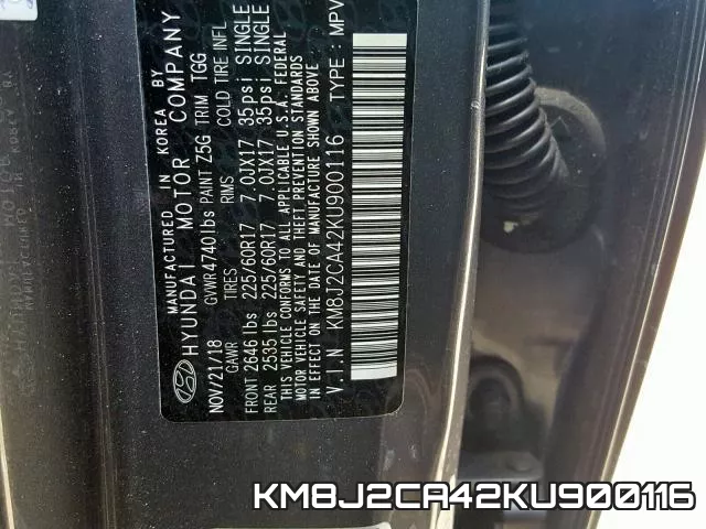 KM8J2CA42KU900116 фото 2