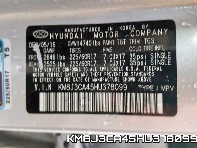KM8J3CA45HU378099 фото 2