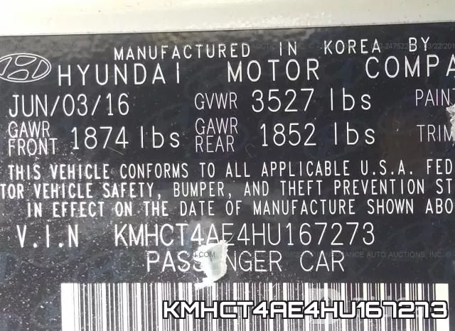 KMHCT4AE4HU167273 фото 10