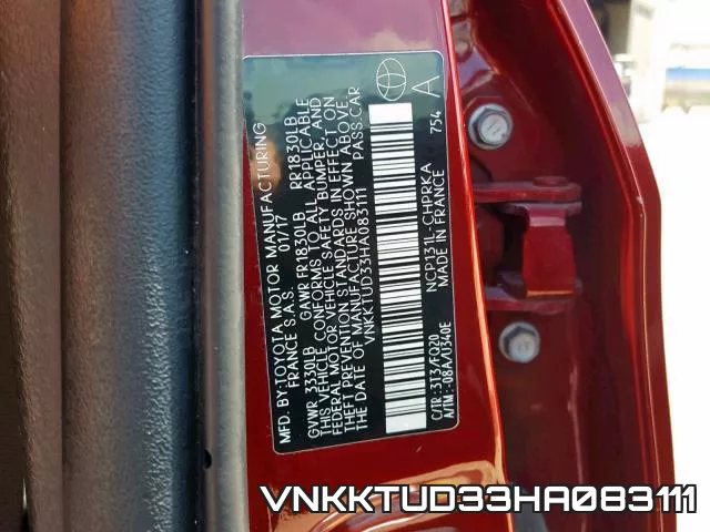 VNKKTUD33HA083111 фото 2