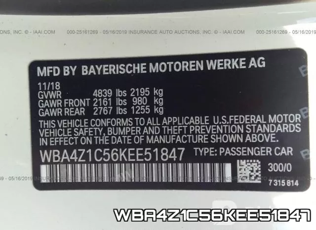 WBA4Z1C56KEE51847 фото 10