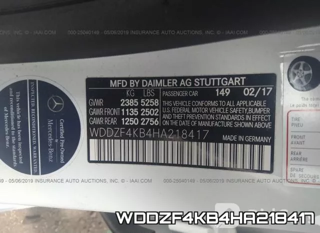 WDDZF4KB4HA218417 фото 10