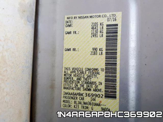 1N4AA6AP8HC369902 фото 2