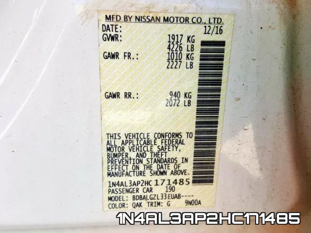 1N4AL3AP2HC171485 фото 2