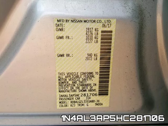 1N4AL3AP5HC281706 фото 2