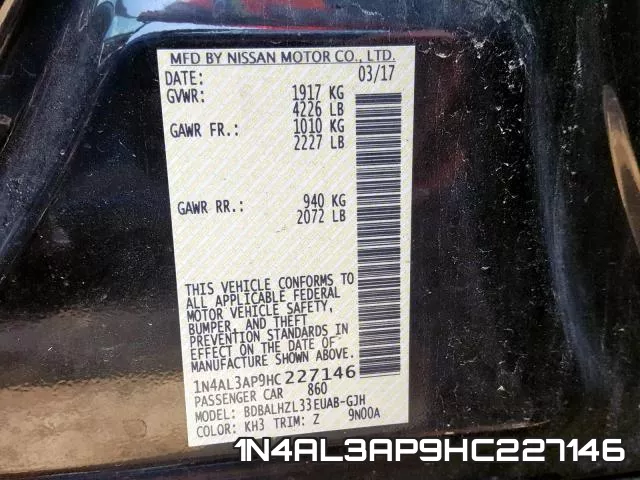 1N4AL3AP9HC227146 фото 2