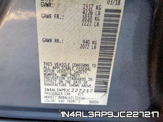 1N4AL3AP9JC227217 фото 2
