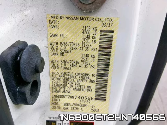 1N6BD0CT2HN740566 фото 2