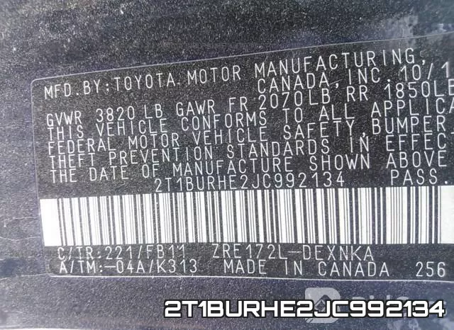 2T1BURHE2JC992134 фото 10
