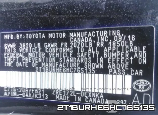 2T1BURHE6HC765135 фото 10