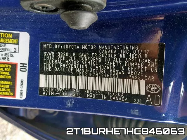 2T1BURHE7HC846063 фото 2