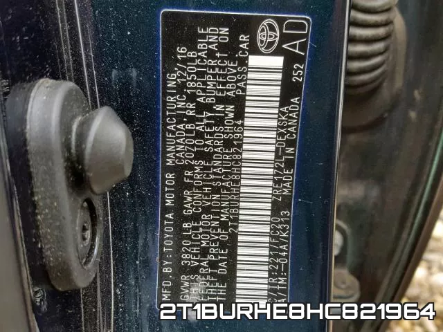 2T1BURHE8HC821964 фото 2