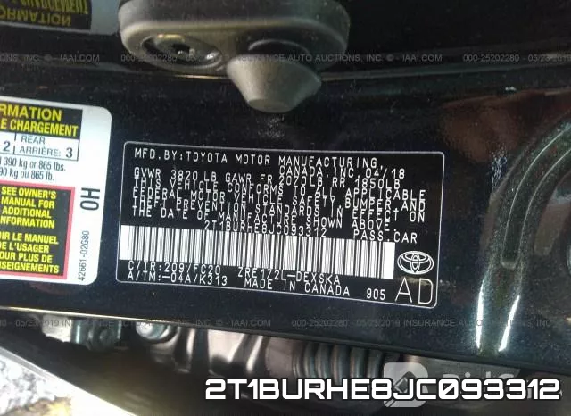 2T1BURHE8JC093312 фото 10