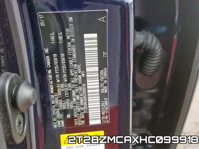 2T2BZMCAXHC099918 фото 2