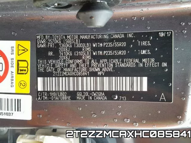 2T2ZZMCAXHC085841 фото 2