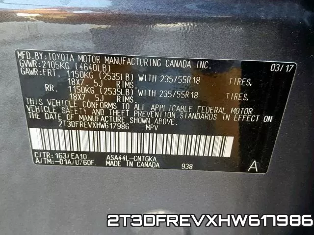 2T3DFREVXHW617986 фото 2