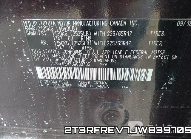 2T3RFREV7JW839705 фото 10