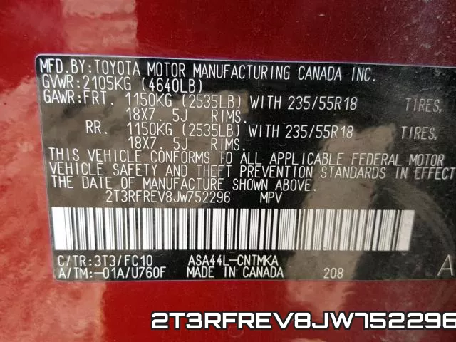 2T3RFREV8JW752296 фото 2