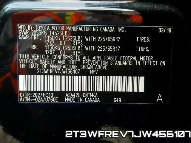 2T3WFREV7JW456107 фото 2