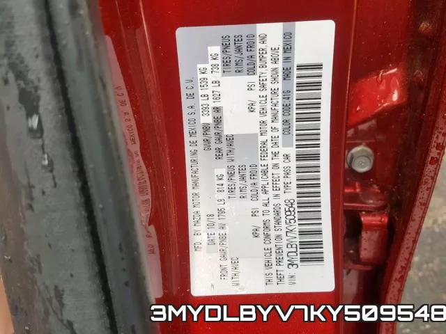 3MYDLBYV7KY509548 фото 2