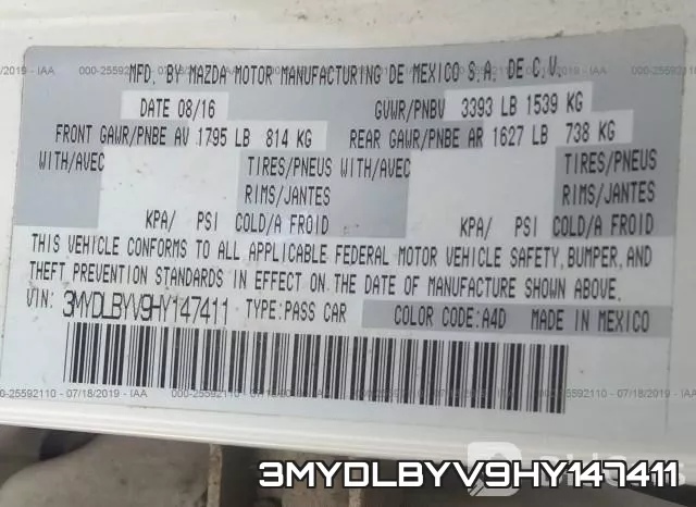 3MYDLBYV9HY147411 фото 10