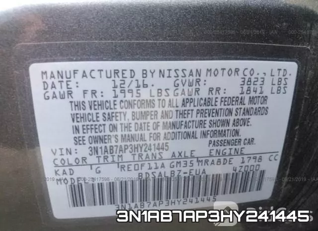 3N1AB7AP3HY241445 фото 10