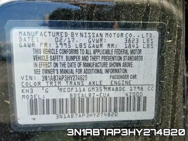 3N1AB7AP3HY274820 фото 2