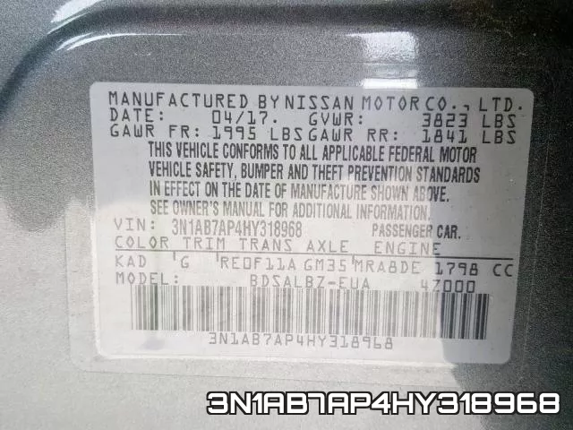 3N1AB7AP4HY318968 фото 2