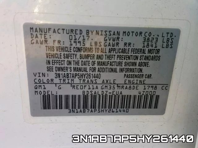 3N1AB7AP5HY261440 фото 2