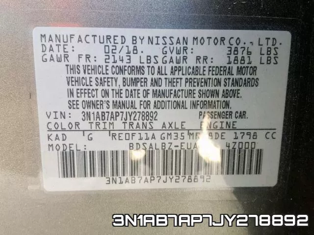 3N1AB7AP7JY278892 фото 2