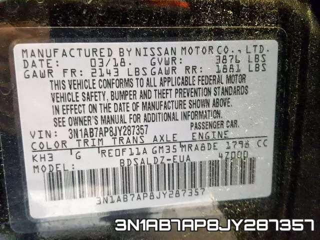 3N1AB7AP8JY287357 фото 2