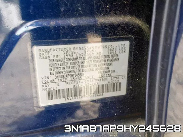 3N1AB7AP9HY245628 фото 2