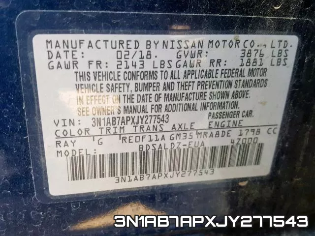 3N1AB7APXJY277543 фото 2