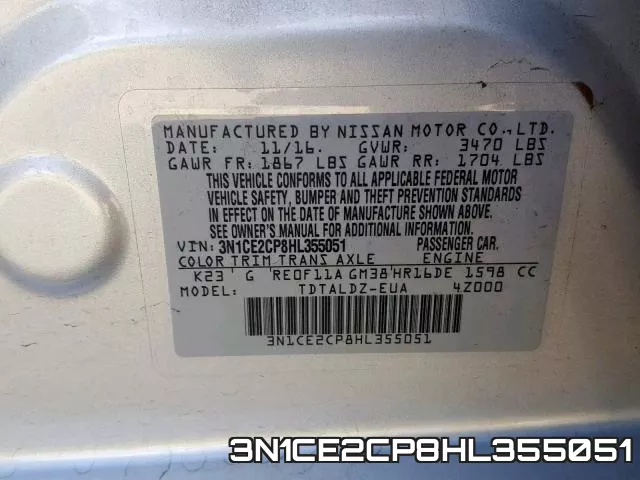 3N1CE2CP8HL355051 фото 2