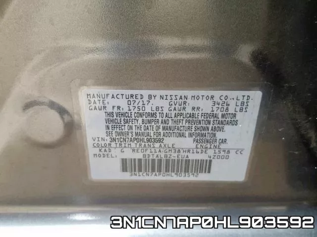 3N1CN7AP0HL903592 фото 2