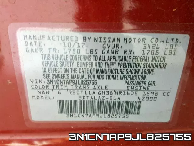 3N1CN7AP9JL825755 фото 2