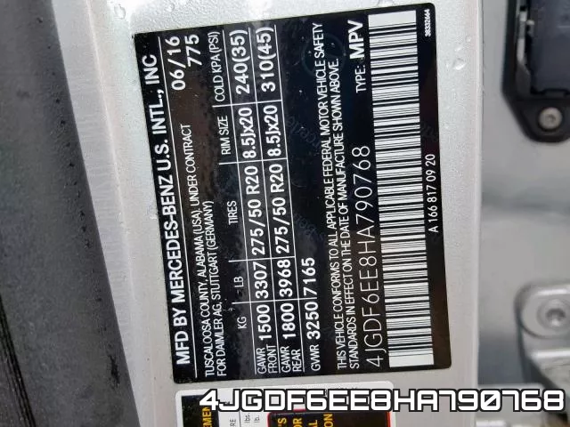 4JGDF6EE8HA790768 фото 2