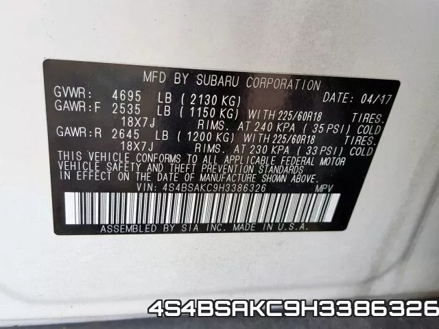 4S4BSAKC9H3386326 фото 2
