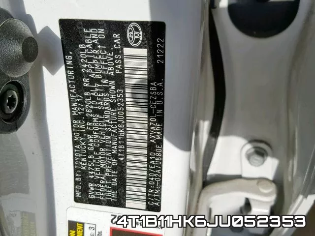 4T1B11HK6JU052353 фото 2
