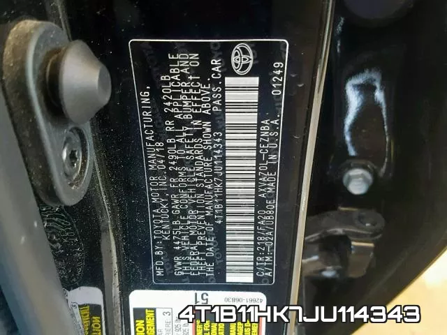 4T1B11HK7JU114343 фото 2